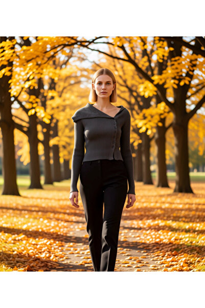 BENERLY Women's Corded Fabric Knitwear Cardigan Body-Hugging Cut Stylish Merc...