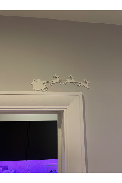 SZD Design Decor de ușă suspendat cu tematică Moș Crăciun și elan