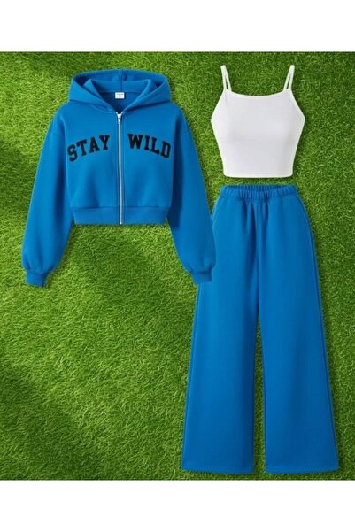 VESTIR BIEN Stay Wild Принтиран 3-частен син зимен комплект