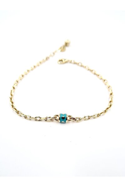 EKİNCİ KUYUMCULUK Mavi Mineli Çıtır Altın Bileklik