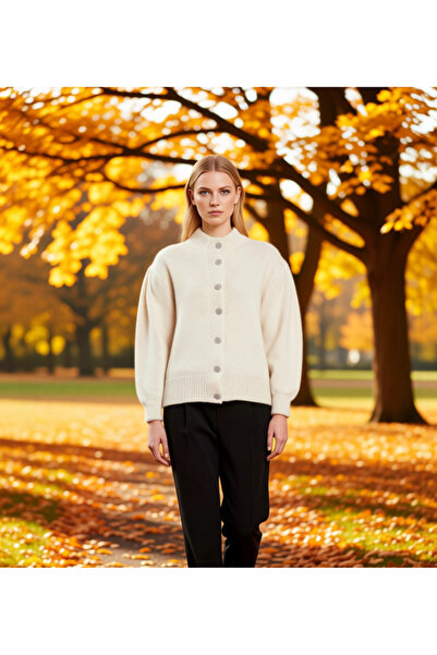 BENERLY سترة نسائية قصيرة من التريكو ذات ملمس ناعم وأزرار مزخرفة، خيار أنيق ي...