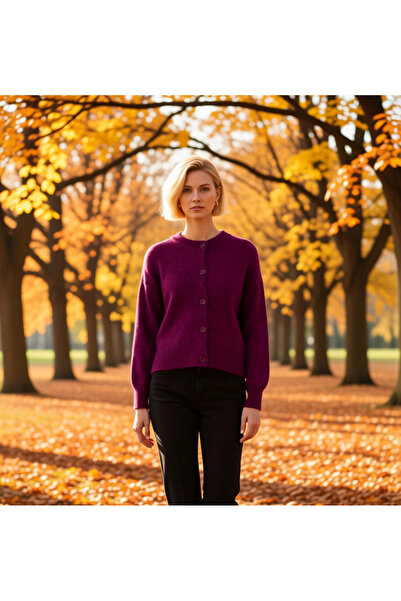 BENERLY Tricotaje din amestec de alpaca pentru femei, cardigan cu mâneci scur...