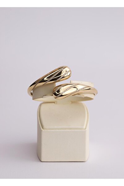 Narin Mücevherat Nar-in Altın Mücevherat Klipssiz Taşlı Modern Altın Kelepçe 10