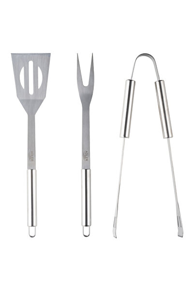 adler Stainless Steel Grill Utensil Set with Cover, model AD 6730.
