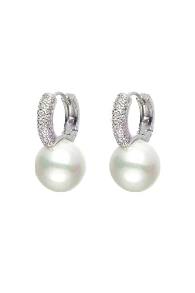 House of Crystals Cercei Perle Rotunde Placati cu Rodiu Lady