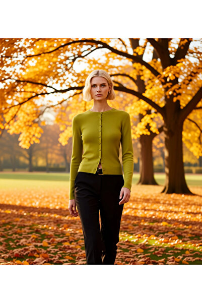 BENERLY سترة نسائية بأزرار وياقة دائرية وأكمام طويلة ونسيج ناعم وقصة عادية وم...