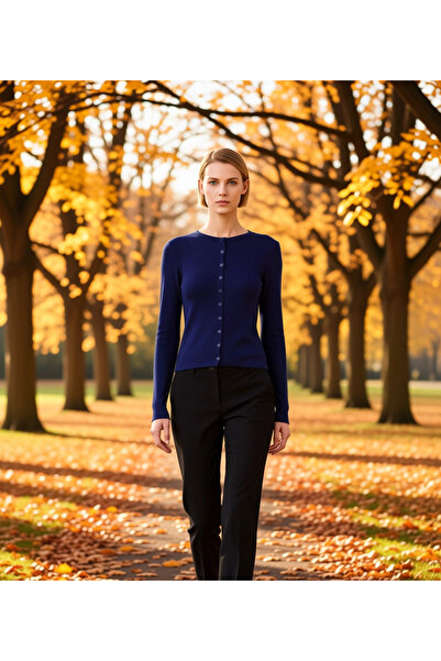 BENERLY سترة نسائية بأزرار وياقة دائرية وأكمام طويلة ونسيج ناعم وقصة عادية وم...