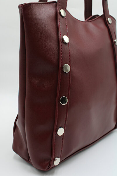 LASSO Women's Large Size Staple Accessory Detailed Lined Hand, Arm, and Shoulder Bag