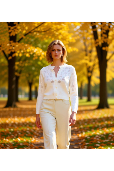 BENERLY Women's Stylish and Comfortable Short Cut Buttoned Soft Textured Lace...