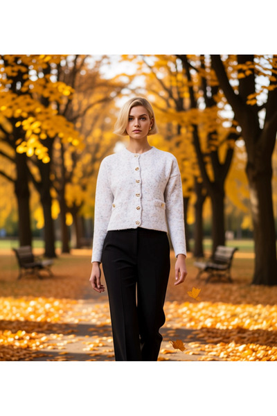 BENERLY Women's Textured Knit Cardigan with Gold Buttons, Relaxed Fit, Long S...