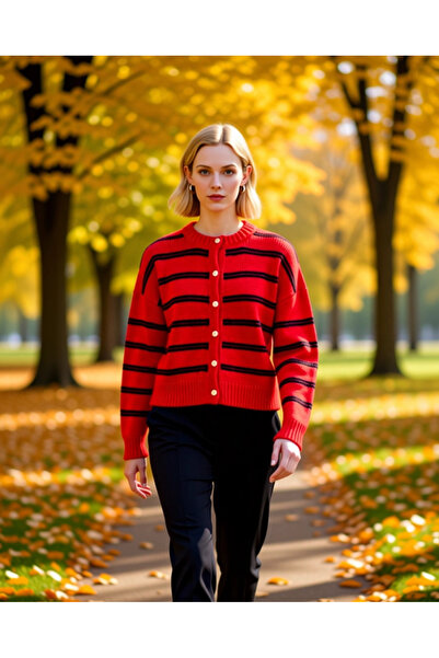 BENERLY Women's Soft Textured Striped Wide Fit Drop Shoulder Long Sleeve Butt...