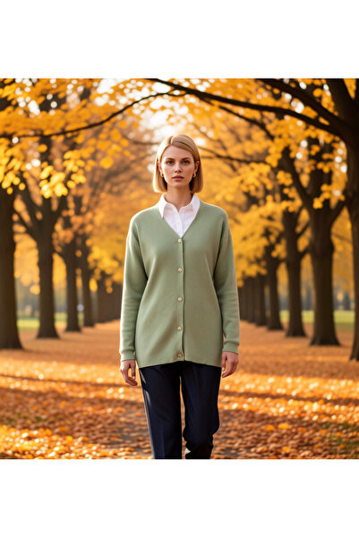 BENERLY Γυναικεία ζακέτα με χαμηλό μανίκι και λαιμόκοψη V, με χρυσά κουμπιά, ...