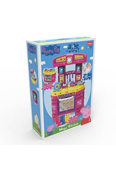 Peppa Pig pink children's kitchen set with 13 accessories, 72 cm height