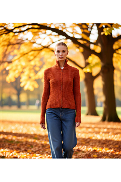 BENERLY Women's Wardrobe Essentials Zippered Mock Neck Soft Textured Fit Cut ...