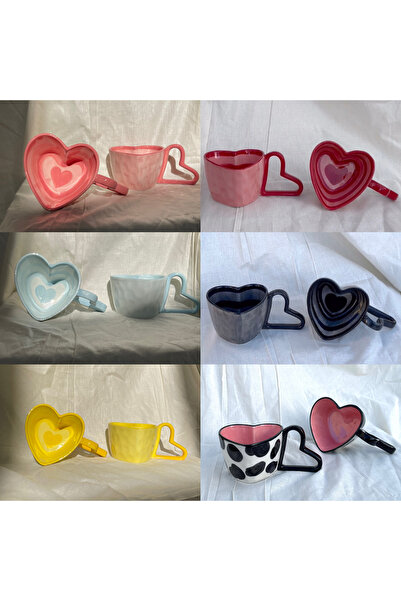 NO BRAND Heart-shaped ceramic mug, coffee mug, gift mug, heart-shaped cup