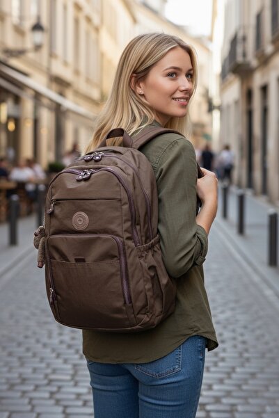 by polo clup Unisex Crinkle αδιάβροχο ύφασμα μεγάλου μεγέθους Σχολικό και ταξιδιωτικό σακίδιο πλάτης πολλαπλών θέσεων