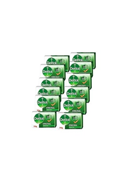 Dettol قطع صابون أصلية، خضراء، 70 جم، 12 قطعة