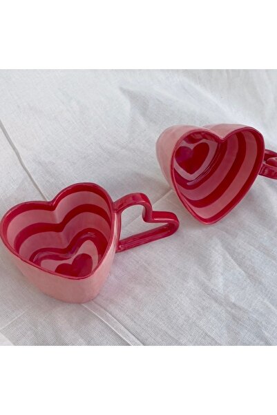 NO BRAND Heart-shaped ceramic mug, coffee mug, gift mug, heart-shaped cup