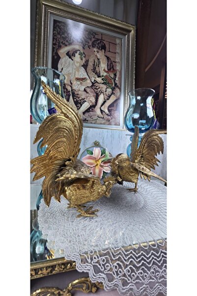 Mason's Masons Brand Brass Double Rooster Figurine 20X19 cm Size
