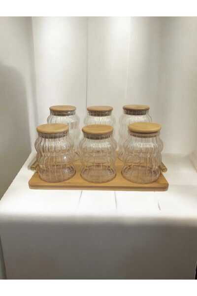 Alsaif Gallery A premium spice rack for the kitchen with 3 small and 3 large bottles for easy spice storage.