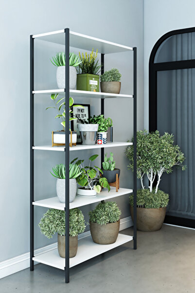 DEKOZUM SCARLET 5 Raflı Çiçeklik Saksılık Saksı Standı Dekoratif Çok Amaçlı R...