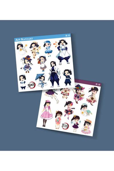 MiniThingsArt Kanao Tsuyuri-Demon Slayer-Aoi Kanzaki-parlak kağıt -2li sticke...