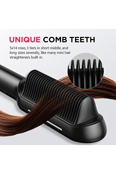 Arabest Hair Straightener Brush 2-in-1 Ionic Comb with LCD, 13 Temps 210℉-450℉