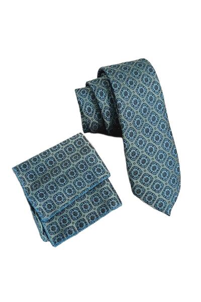 Janti Jtaw25Krv1670 Tie with Handkerchief 100% Microfiber Blue Color Patterne...