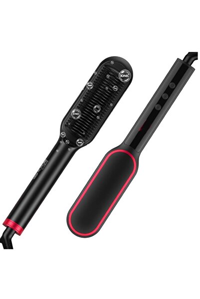 Arabest Hair Straightener Brush 2-in-1 Ionic Comb with LCD, 13 Temps 210℉-450℉