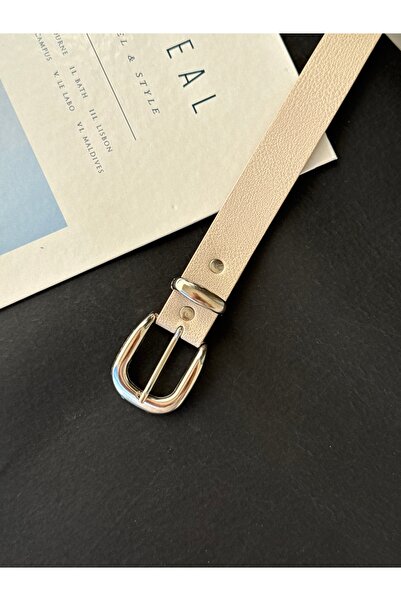 TABA BUTİK Curea de piele pentru femei cu detaliu cu cataramă 105 CÖ