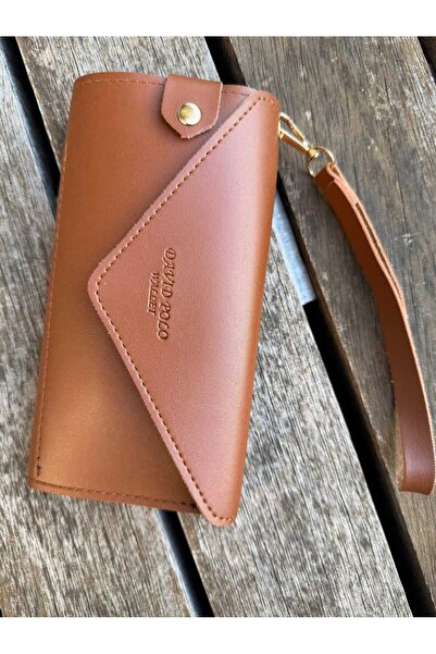 ÖZÜM TAKI محفظة نسائية مع حجرة للهاتف لون بني