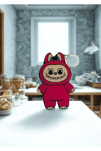 Mutluluk Kutunda Var سلسلة مفاتيح لابوبو معطرة باللون الأحمر