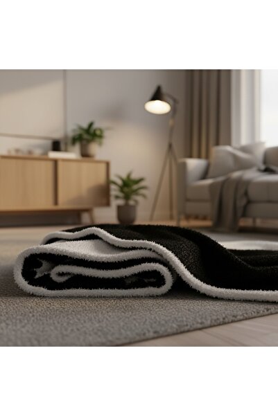 DECOZEYN Taraftar şal, TV İzleme Şalı, (Welsoft) Çift Taraflı Kışlık Şal, siy...