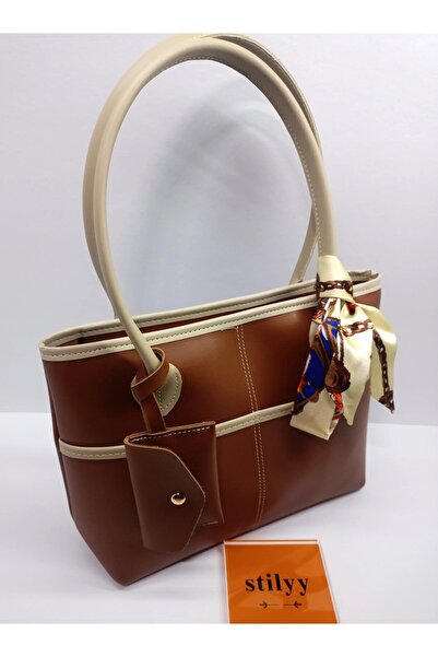 stilyy Scarf&Wallet Detail Brown Shoulder Bag