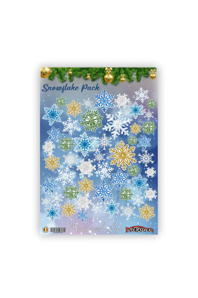autostickere Pachet fulg de zăpadă - Set de 50 de autocolante cu fulgi de zăpadă