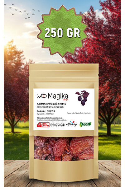 Magika Design 250 GR Kırmızı Yaprak Erik Kurusu, Taze Hasat, Yerli Üretim, %100 Erik Katkısız