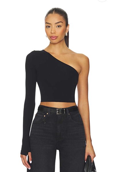 AFR CLOTHES TOP CROP CU MANECĂ UNICA CU GULER ASIMETRIC PENTRU FEMEI