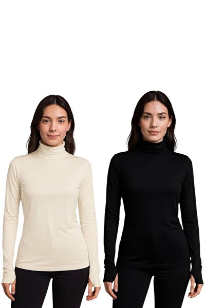 ALDAIYR 2 bucăți Body cu mânecă lungă pentru femei cu gât rotund material ela...