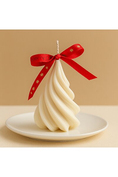 STYLUX Set of 3 sculptural fir tree candles made of natural soy wax, scented