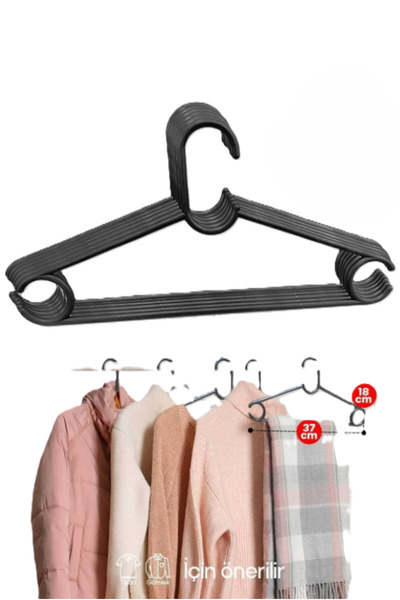 Lorien 12 Adet Giysi Elbise Askısı Plastik A Kalite