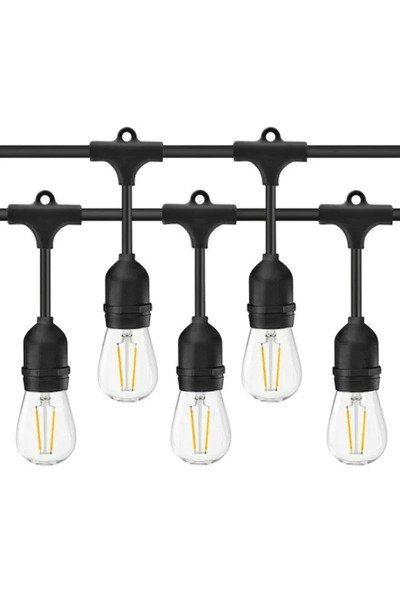 OEM Garden light garland 10m, warm light (3000 K), IP44 protection, 10 outdoor LED bulbs