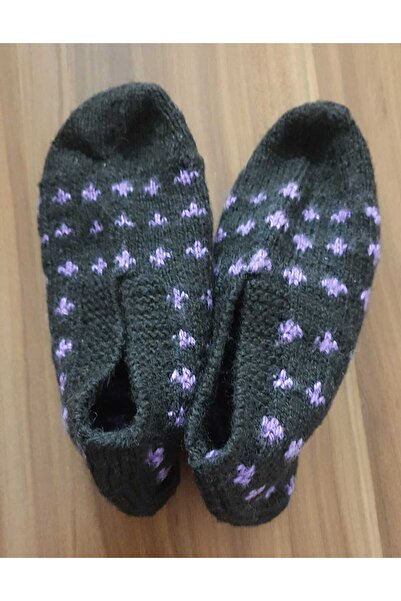 İyisini İstersen Women's Orlon Wool Yarn Handmade Knitted Patterned House Slippers Booties