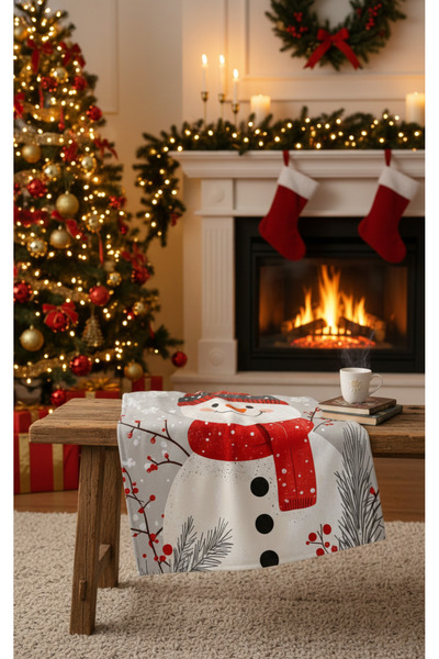 BETHA Christmas New Year Snowman Patterned Cotton Bath Towel – Patterned Design – 75X150 cm