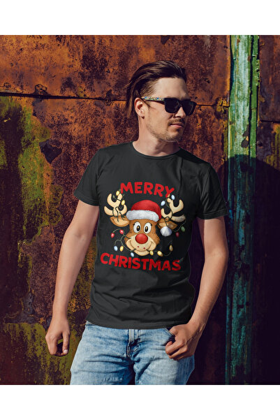 MVRDAR Tricou de Craciun unisex din 100% bumbac pentru femei si barbati