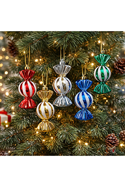 Fillikutum 5 قطع زينة عيد الميلاد على شكل حلوى 10 سم |   مجموعة ديكور شجرة ال...