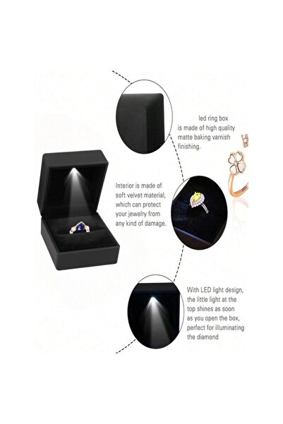 OEM Cutie bijuterii iluminare LED 6cm x 6.3cm x 5cm pentru ocazii speciale, daruire inel logodna, cercei