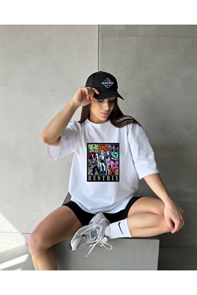 barsdepo Tricou Hutrix cu imprimeu , supradimensionat Tricou alb unisex pentr...