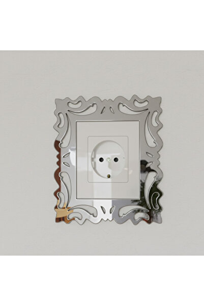 pleksisanati Dekoratif Gümüş Rengi Modern Priz Çerçevesi Priz Kenarı Süsü
