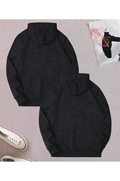 Elvino King Queen Printed Double Women'S/Men's Unisex O Oversized K Hooded 3-Thread Sweatshirt