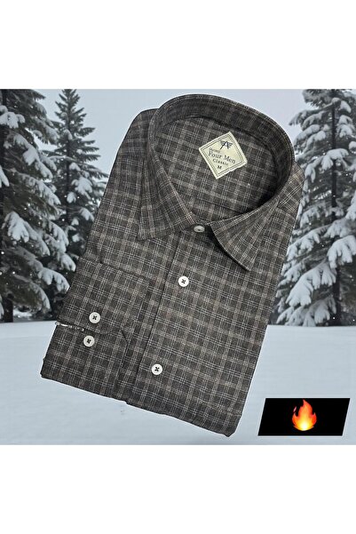 Elines butiq klasik %100 cotton uzun kollu kışlık gömlek (regular kalıp)